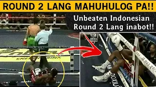 Muntik Na MahuLog Ang UNDEFEATED indonesian Boxer Round 2 LANG itinagaL Sa Pinoy