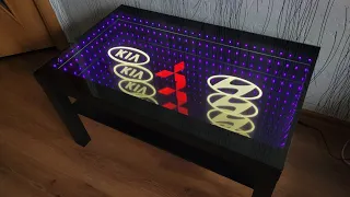 how to make infinity mirror coffee table 3d Led