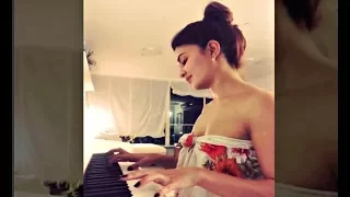 Jacqueline Fernandez  Playing Piano