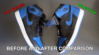 Nike Air Jordan 1 "Royal" 2017 Before and After Comparison (3 Years Later)