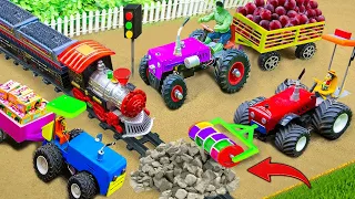 TOP Diy tractor making concrete road new technology | Diy tractor full of fruit loading and Parle-G