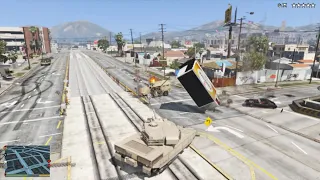 GTA 5 - Stealing a Tank From The Mercenaries + Six Star Escape