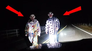 TWO SCARY KILLER CLOWNS STALK ME ON CLINTON ROAD!
