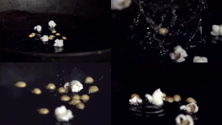 Popcorn kernels pop in slow motion