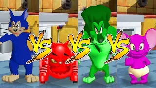 Tom and Jerry in War of the Whiskers Lion Vs Nibbles Vs Butch Vs Robot Cat (Master Difficulty)
