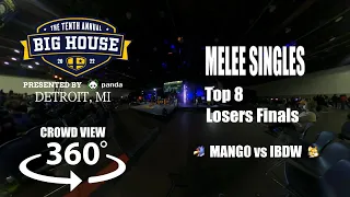 The Big House 10 - Crowd View: Melee Singles Top 8 | Losers Finals | Mang0 VS iBDW [360 VR]