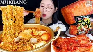 🔥신상 마열라면으로 순두부열라면🔥흰쌀밥 통스팸 김치 먹방 Spicy Ramen & Kimchi MUKBANG ASMR REALSOUND