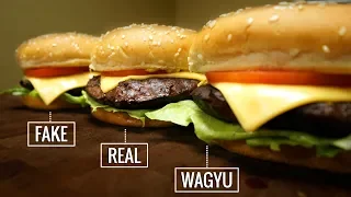 Sous Vide BURGER EXPERIMENT - Fake vs Real vs Wagyu!