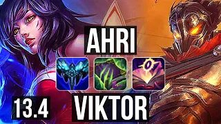 AHRI vs VIKTOR (MID) | 9/0/9, Legendary, 300+ games | KR Master | 13.4