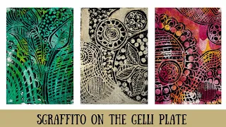 Sgraffito on the gelli plate: easy, quick printmaking effects