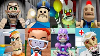 EPIC 50 Speed Runs in Scary Obby games Barry Prison, Evil Doctor Crazy, Gran, Baby Police, Siren Cop