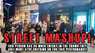 this BUSKING MASHUP Draws a HUGE STREET CROWD!