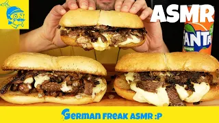 ASMR eating delish PHILLY CHEESESTEAK 🇩🇪 (German ASMR, English subtitles) - GFASMR