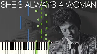 Billy Joel - She's Always a Woman Piano/Karaoke *FREE SHEET MUSIC IN DESC.* As Played by Billy Joel