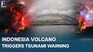 Indonesia Issues Tsunami Warning After Ruang Volcano Erupts Multiple Times  | Firstpost Earth