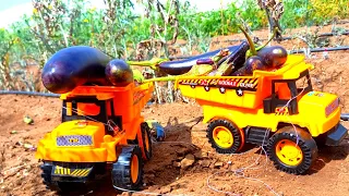 gadi wala cartoon | toys train helicopter ka video | tractor, bus, truck, cng auto rickshaw toys