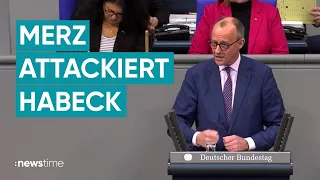 Merz attackiert Scholz und Habeck im Bundestag: "Sie können es nicht"