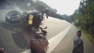 Accident incredible , exploding the engine of my CBX 750-200 km / h. Video only fall .