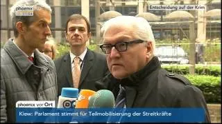 Krim-Referendum: Außenminister Steinmeier (SPD) zur Entscheidung auf der Krim am 17.03.2014