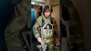 Chechen soldiers of Russian National Guard