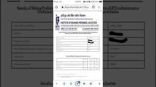 MY RRB Clerk Prelims Score card of Last Year.