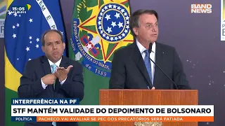 Alexandre de Moraes decide manter a validade do depoimento de Jair Bolsonaro