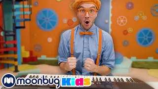 Blippi Learns to Play Music! | Sing Along | Learn ABC 123 Educational Songs and Rhymes Moonbug Kids