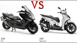 Yamaha TMax 500 vs Honda SH 300 Test specification comparison