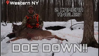 DOE DOWN PUTTING THE .308 TO WORK  |  UNBELIEVABLE BLOOD TRAIL ( Western NY rifle season NOV. 25TH )