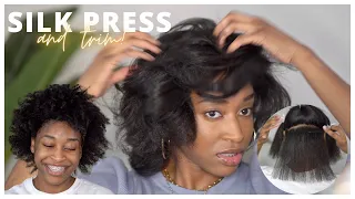 How To Straighten Type 4 Natural Hair at Home | Silk Press and Trim on Short Natural Hair