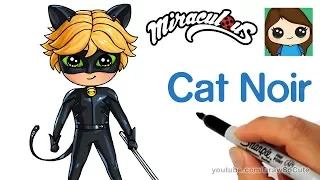 How to Draw Cat Noir Easy | Miraculous Ladybug