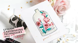 How to Make Glass look Floral Vases | Stylish Cardmaking Techniques with Jenny