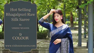 Bhagalpuri Raw Silk Saree || Vishnu Weaves || 04th Mar 2024