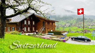 Rainy Walk in Switzerland Countryside ! Grindelwald _ Most Beautiful Swiss village