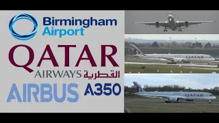 Birmingham Airport Spotting - The 1st A350 at BHX - Qatar Airways - A7-AMF - March 2019
