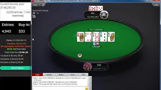 PokerStars Summer Series 38: $33 NLHE Heads-Up Turbo Progressive Total KO Zoom Jun 10, 2020 "Muka82"