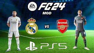 FC 24 REAL MADRID - ARSENAL | PS5 MOD 24/25 Ultimate Difficulty Career Mode HDR Next Gen