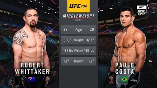 🔴 UFC 298: Robert Whittaker vs. Paulo Costa | Full Fight & Highlights | Middleweight Bout