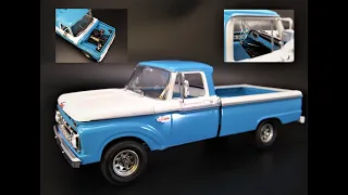 1966 Ford F100 4x4 352 V8 1/25 Scale Model Kit Build Review Painting Moebius Modelroundup