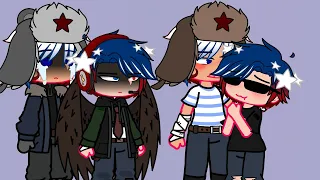 [CountryHumans] Russia and America meet Stereotypical RusAme (pov: that one school couple)