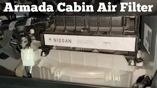 2017 - 2020 Nissan Armada Cabin Air Filter - How To Change Replace Remove Location A/C AC Air Filter