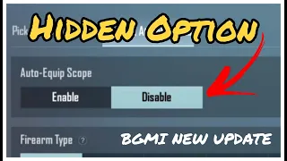How to disable Auto-Equip Scope in BGMI New Update | PUBG Mobile New Update Auto Equip Scope option