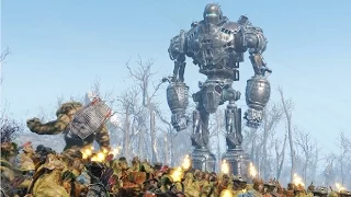 Liberty Prime & BoS Army VS Behemoths & Super Mutants - Fallout 4 NPC War