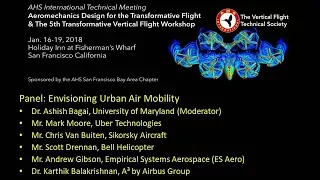 Transformative VTOL 2018 Panel 1: Aeromechanics Challenges