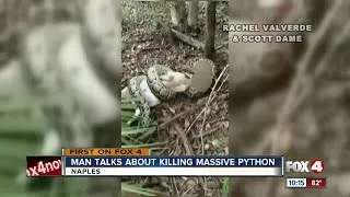 Man rescues goat from python