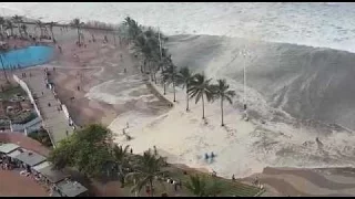 Japan Tsunami Caught On Camera | Ocean Overtops Wall