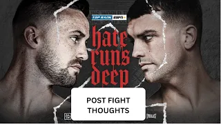 TAYLOR VS CATTERALL 2 | POST FIGHT THOUGHTS