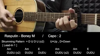 Rasputin - Boney M  Easy Guitar Tutorial Cover With Chords / Lyrics