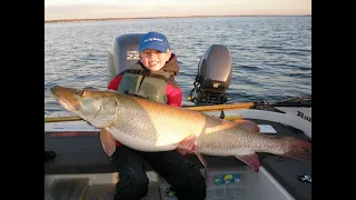 Monster 57" muskie caught by 8 year old from Mille Lacs Lake