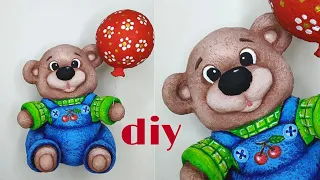 МК Медвежонок из ваты / DIY Cotton  Bear